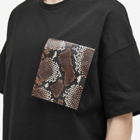 Jil Sander Men's Python Print Pocket T-Shirt in Black