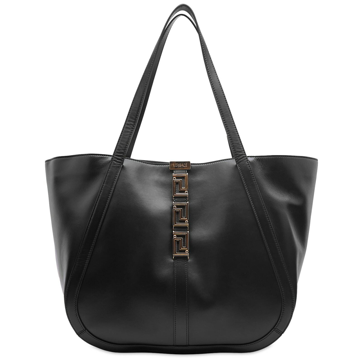 Versace Women's Large Tote Bag in Black/Versace Gold Versace