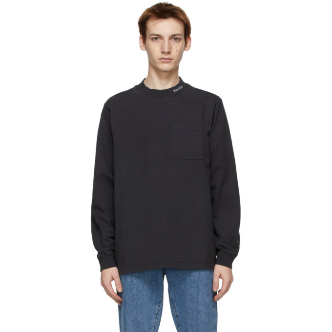 Photo: Saturdays NYC Black Dekalb Heavyweight Mockneck Long Sleeve T-Shirt