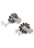 Pearl Octopuss.y Tiny Tires Embellished Earrings - Black And Silver - One Size