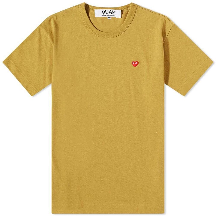 Photo: Comme des Garçons Play Men's Small Red Heart T-Shirt in Olive