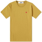 Comme des Garçons Play Men's Small Red Heart T-Shirt in Olive