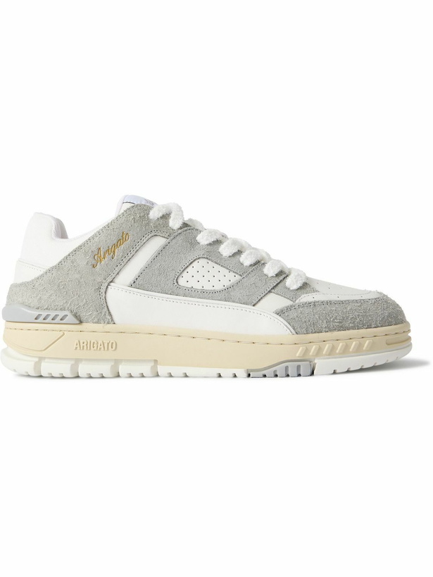 Photo: Axel Arigato - Area Lo Suede-Trimmed Leather Sneakers - Gray
