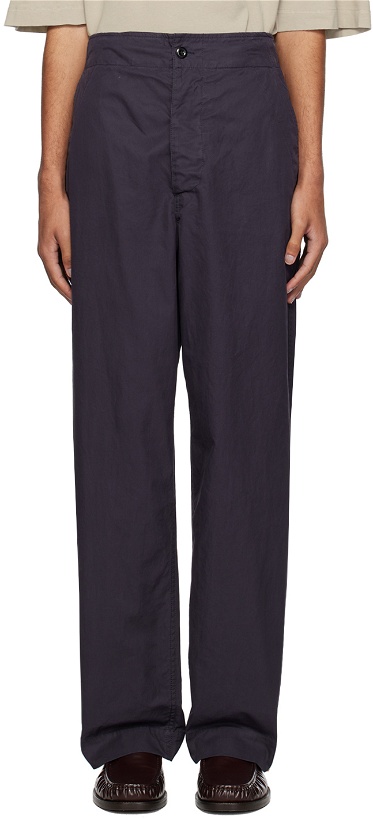 Photo: MHL by Margaret Howell Indigo Drawstring Trousers