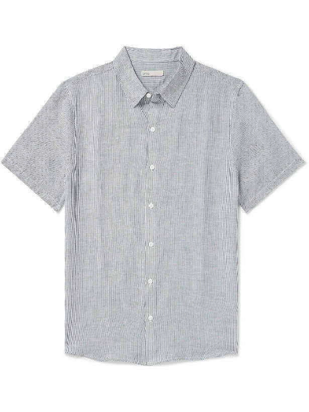 Photo: Onia - Jack Air Striped Linen and Lyocell-Blend Shirt - Blue