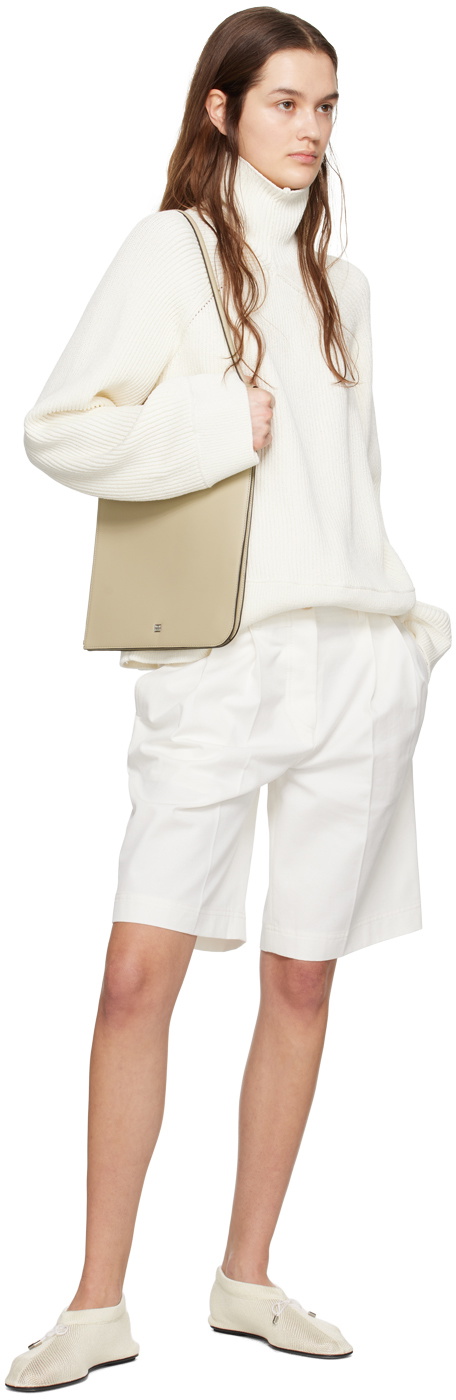 Toteme Women's Leather Shoulder Bag Beige