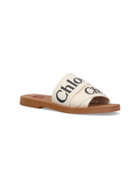 Chloé White Woody Flat Sabot
