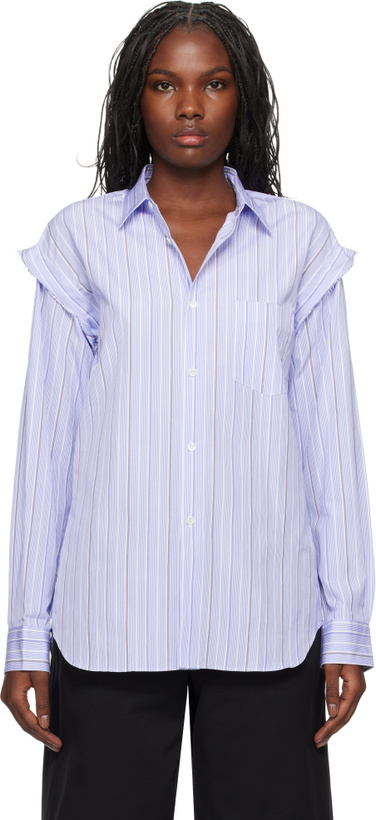 Photo: Comme des Garçons Shirt Blue Stripe Poplin Shirt