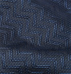Giorgio Armani - 7.5cm ZigZag Silk-Jacquard Tie - Blue