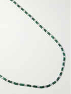 Mikia - Malachite, Hematite and Silver Beaded Necklace