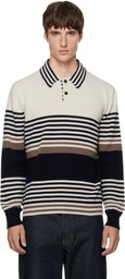 Paul Smith Off-White Stripe Wool Polo Sweater