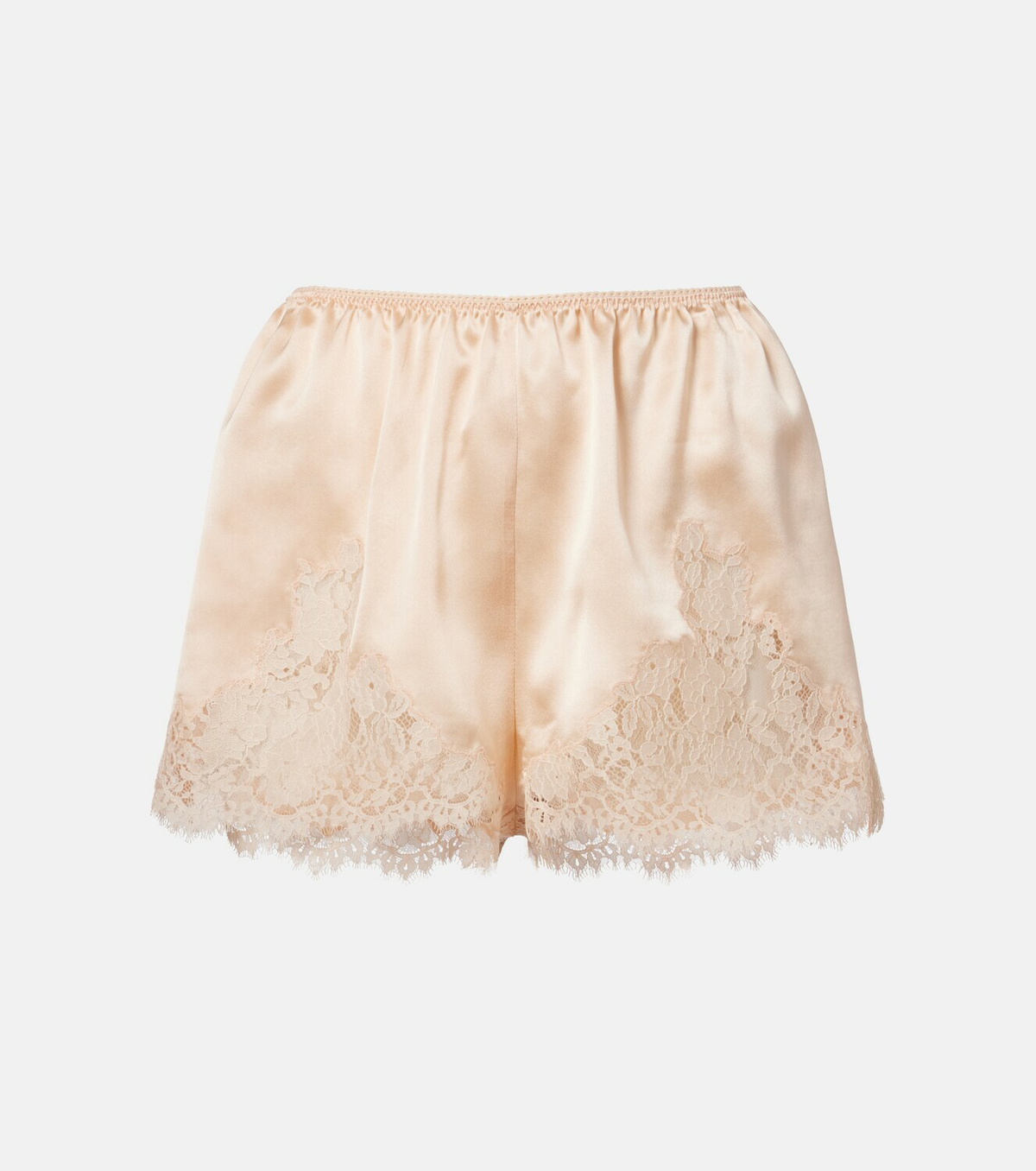 Dôen Iona lace-trimmed silk shorts