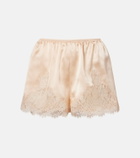 Dôen Iona lace-trimmed silk shorts