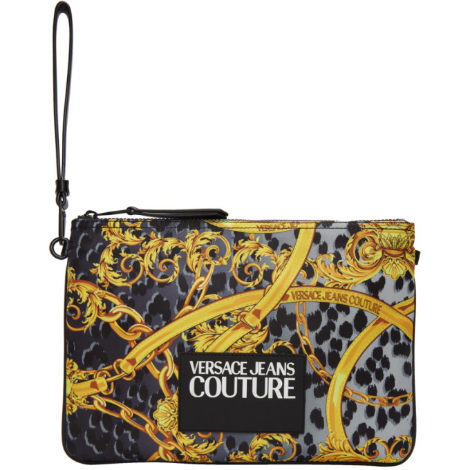 Photo: Versace Jeans Couture Grey Leo Chain Print Pouch