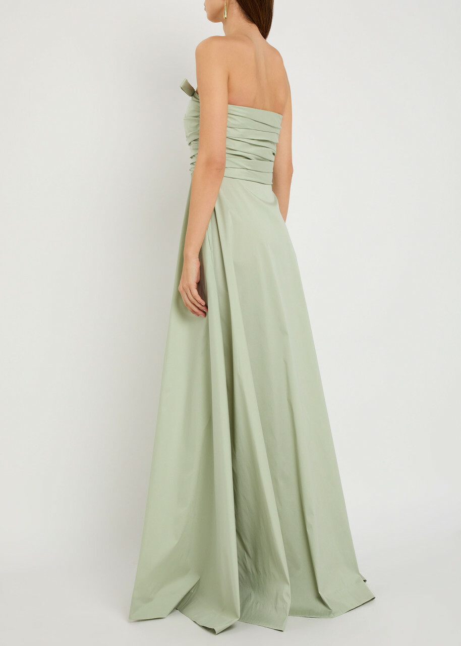 Bernadette Lucinda Ruched Taffeta Maxi Dress Mint