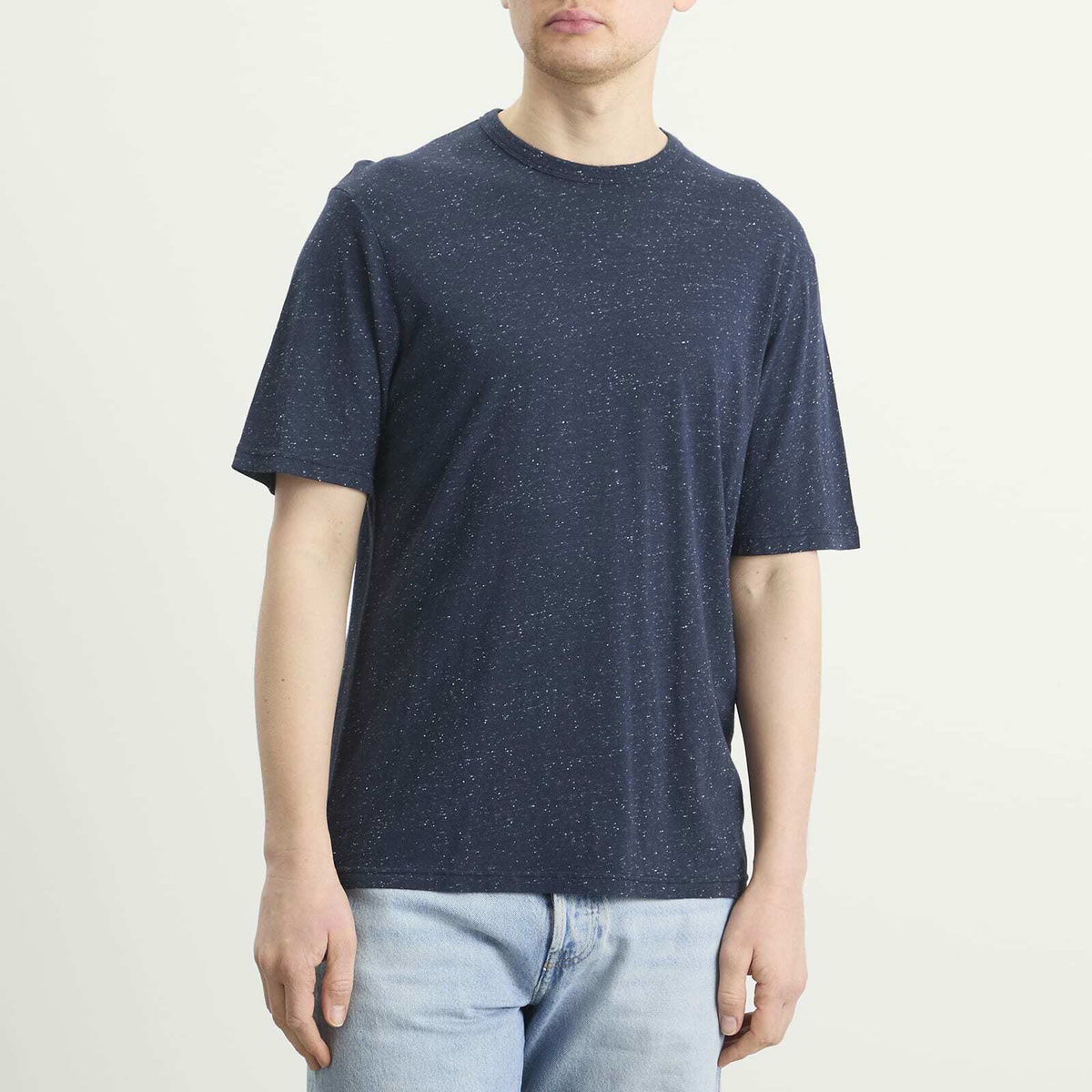 Folk Men's Relaxed Assembly T-Shirt in Navy Nep