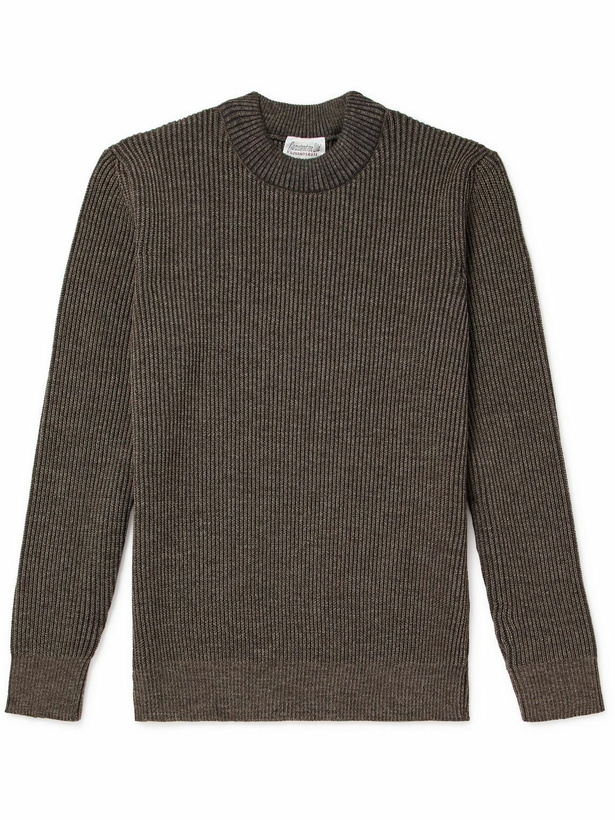 Photo: S.N.S Herning - Fender III Slim-Fit Ribbed Virgin Wool Sweater - Brown