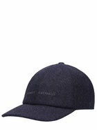 BRUNELLO CUCINELLI Logo Wool Flannel Baseball Cap