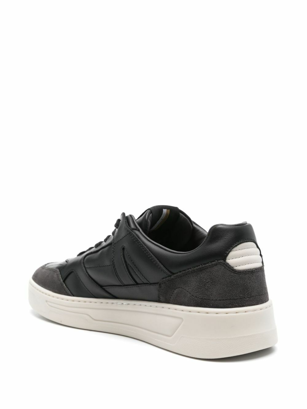 HUGO Black Suede-Trimmed Leather Sneakers