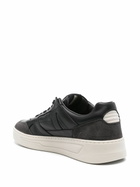 HUGO Black Suede-Trimmed Leather Sneakers