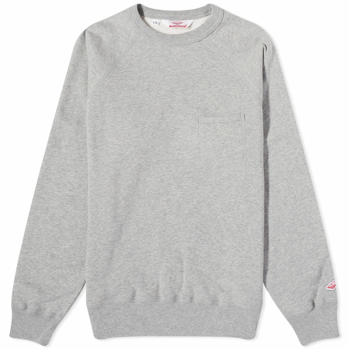 Battenwear Men's Reach Up Crew Sweat in Heather Grey