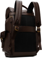 Polo Ralph Lauren Brown Pebbled Leather Backpack