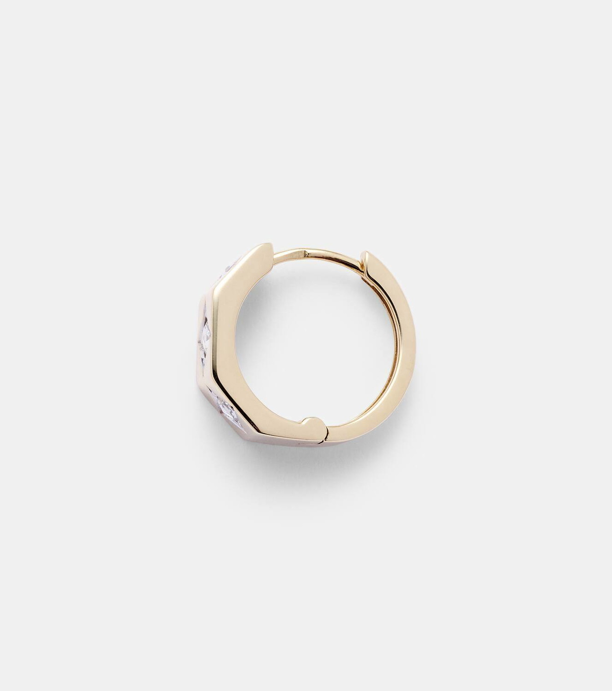 Marie Lichtenberg Ecrou Medium 18kt gold single hoop earring with diamonds
