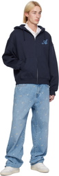 Axel Arigato Navy Maine Zip-Up Hoodie