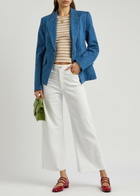 Paige Candace Stretch-denim Blazer Blue