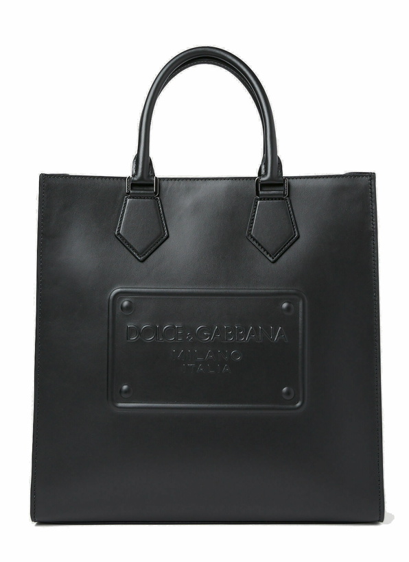 Photo: Dolce & Gabbana - Logo Embossed Tote Bag in Black