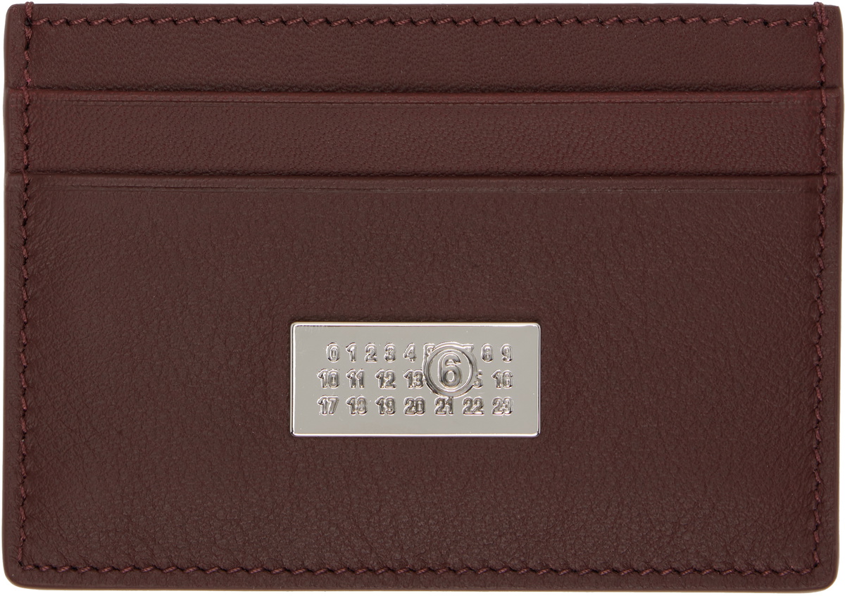MM6 Maison Margiela Burgundy Numeric Card Holder