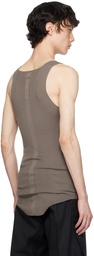 Rick Owens Gray Ribbed Tank Top