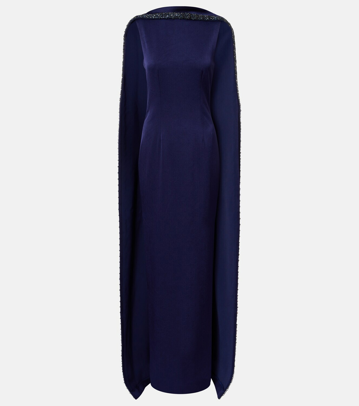 Roland Mouret Embellished caped satin crêpe gown