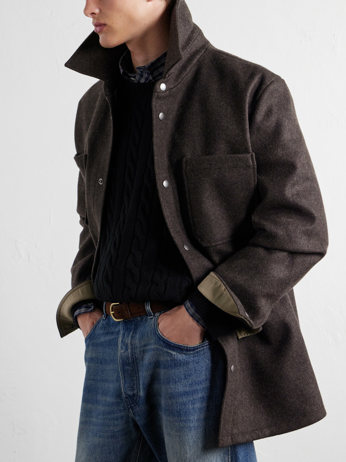 A.P.C. - Marcel Wool-Blend Felt Overshirt - Brown