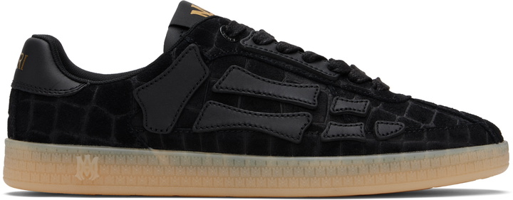Photo: AMIRI Black Croc Debossed Pacific Bones Sneakers