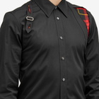 Alexander McQueen Men's Distressed Tartan Harness Shirt in Black