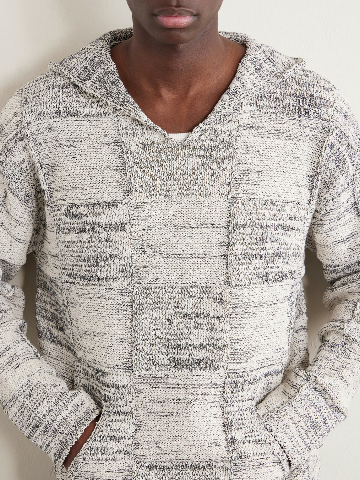 Auralee - Patchwork Cotton and Linen-Blend Hoodie - Gray