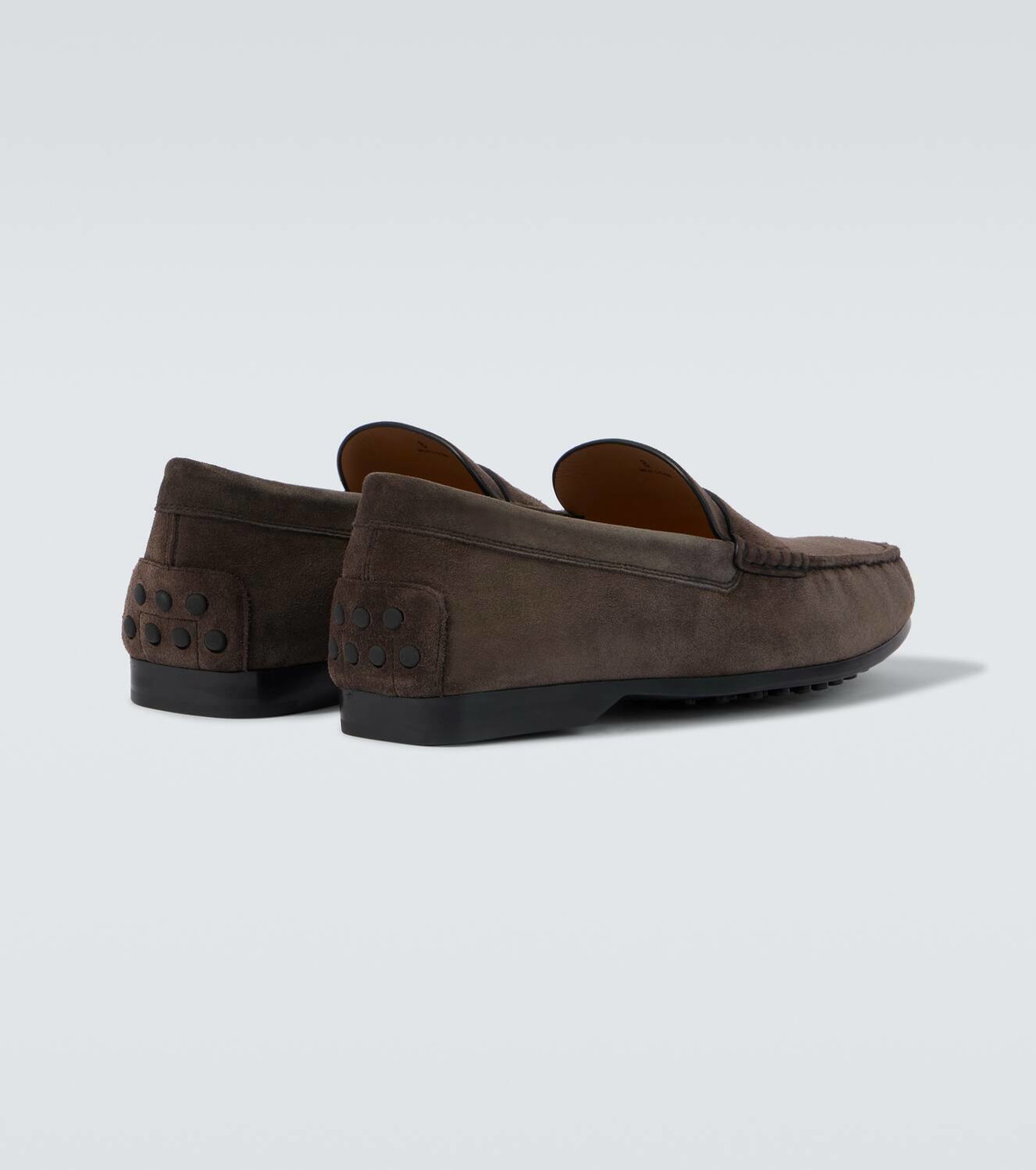 TODS Mens Suede Penny Loafers dark dark brown Tod main image 3