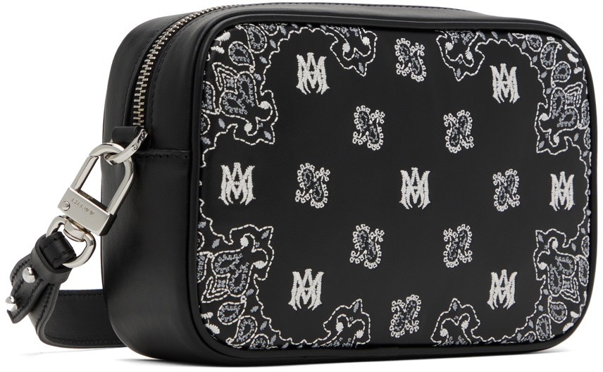 AMIRI Black Bandana Embroidered Camera Case Bag Amiri
