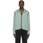 LHomme Rouge Green Zip-Up Shirt