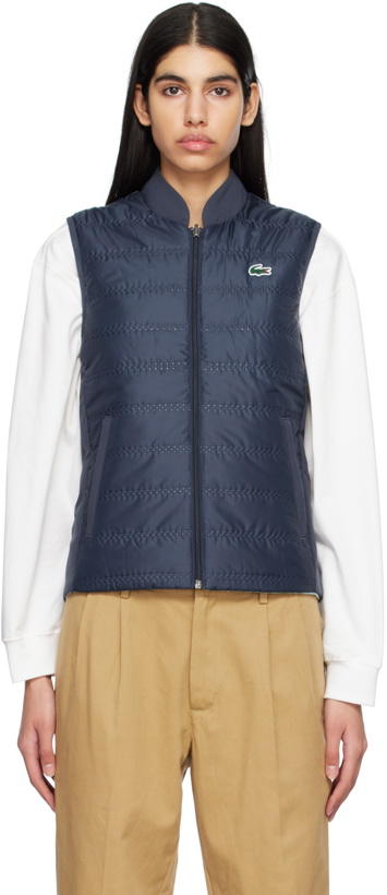 Photo: Lacoste Navy & Blue Quilted Reversible Vest