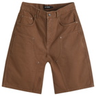 Fucking Awesome Men's Canvas Double Knee Shorts in Brown
