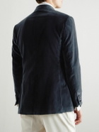 Thom Sweeney - Shawl-Lapel Double-Breasted Cotton-Velvet Tuxedo Jacket - Gray