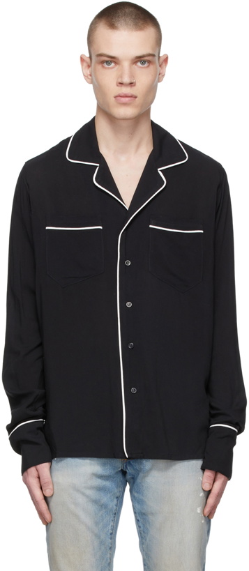 Photo: Rhude SSENSE Exclusive Black Button-Up Shirt