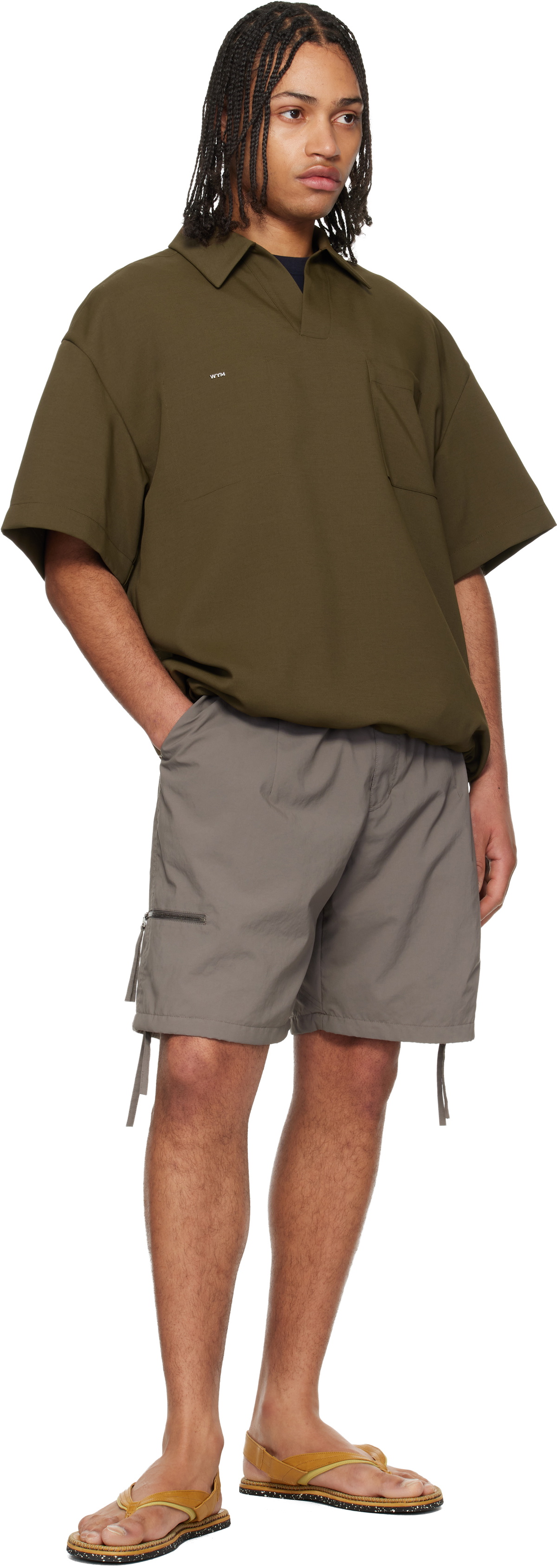 WOOYOUNGMI Khaki Twill Patch Pocket Polo