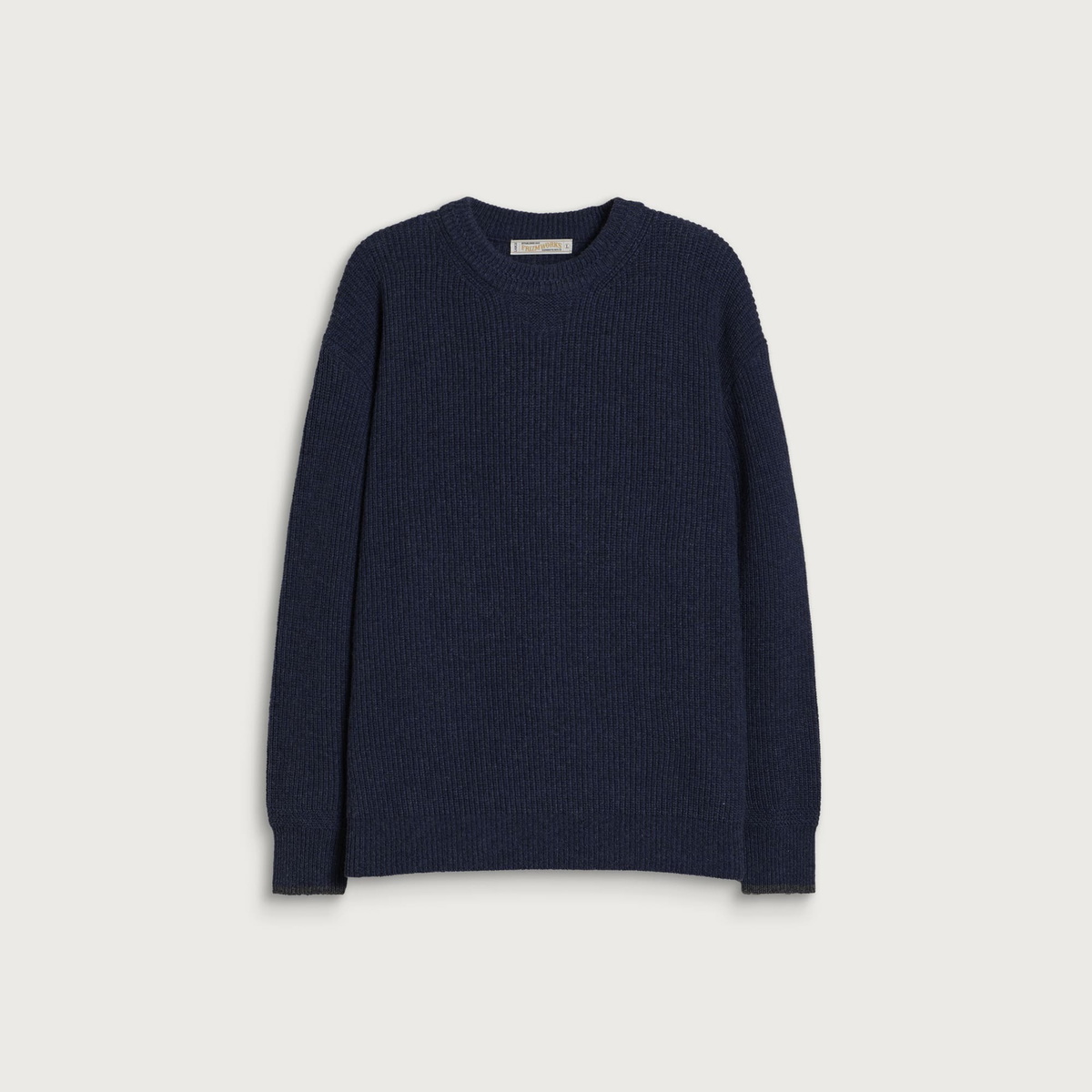 FrizmWORKS Men's Patch Round Pullover Knit in Navy