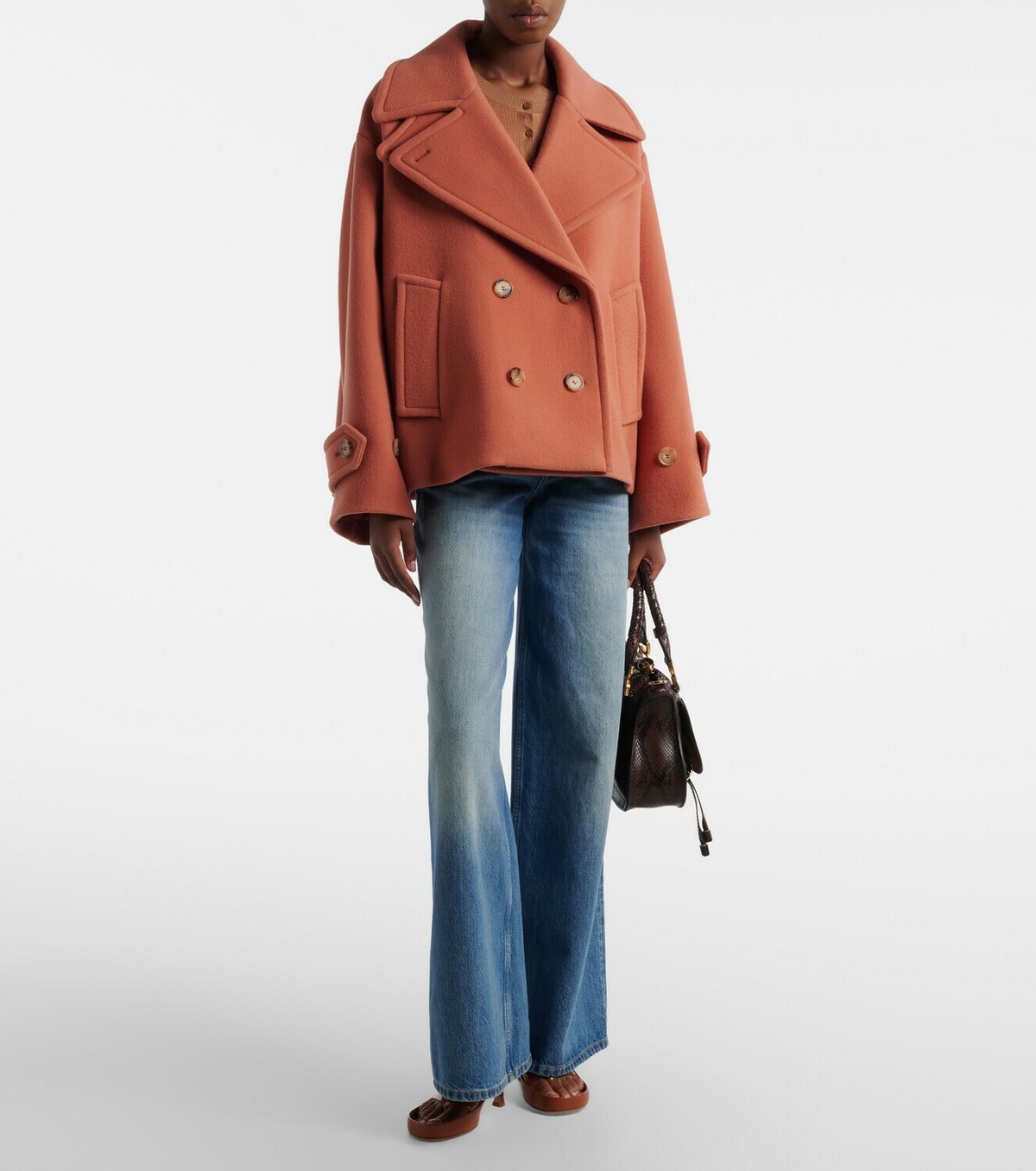 Chloé Oversized wool-blend peacoat