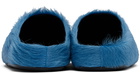 Marni Blue Long Hair Calfskin Fussbett Slip-on Loafers