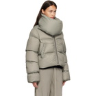 Rick Owens Gray Tower Funnel Neck Down Jacket