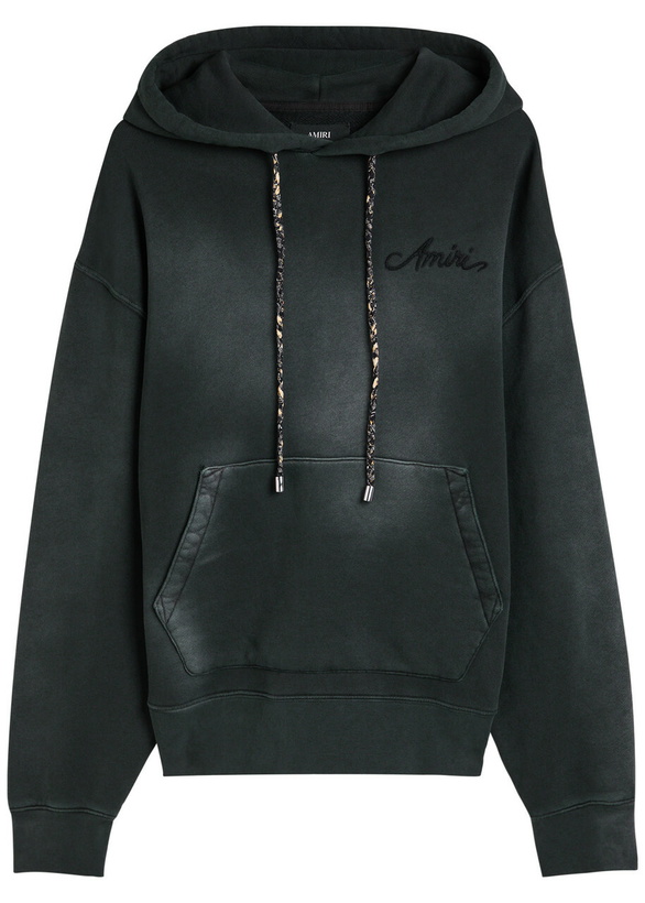 Photo: Amiri Bleach Bandana Hooded Cotton Sweatshirt Black